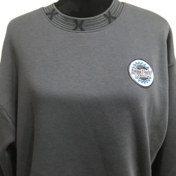 NWT Savage x Fenty Essential Holographic 3D Logo-Trim Oversized Sweatshirt Grey - Picture 5 of 12